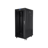 LANBERG 19" 27U Rack Stovas 600x800 Juodas su Stikliniais Durimis LCD V2