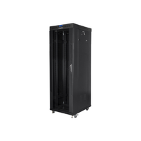 LANBERG 19" 37U Rack Stovas 600x800 Juodas su Stikliniais Durimis LCD V2