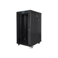 Lanberg 19" 22U Stacionari Rack Spinta 800x800 Juoda su Stiklinėmis Durimis LCD V2