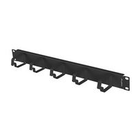 Lanberg Organizator Kabli 19" 1U su 5 metaliniais laikikliais juodas