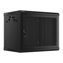 Lanberg 19" 9U Pakabinama Rack Spinta 600x450 Juoda su perforuotais durimis