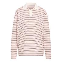 Adidas Originals dryžuoti oversized ilgomis rankovėmis polo marškinėliai moterims viršutiniai drabužiai KU8351 M