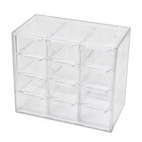 Stalinių stalčių laikiklis Mini stalčiai Plastikinė staliukų laikymo dėžutė 12 grid white
