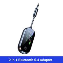 Bluetooth 5.4 Transmitter Receiver 2-in-1 Stereo 3.5mm AUX Airplane Audio Wireless Adapter Mic for TV PC Headphone Car Aircraft