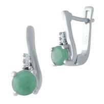 Sidabriniai auskarai su natūraliu smaragdu 0,97ct (2010838) smaragdas