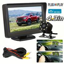 4,3  HD automobilio galinio vaizdo veidrodėlis, parkavimo sistema, naktinio matymo monitorius su 8 LED plataus kampo atsarginę kamerą automobiliams, visureigiams, sunkvežimiams 4.3inches + 8LEDS Camera