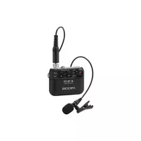 Zoom F2-BT garso įrašymo įrenginys su lavalier mikrofonu ir Bluetooth programėlės valdymu