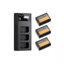 K&F NP-FW50 Kameros akumulators 1100mAh, 3 gab. + Lādētājs su LCD displeju
