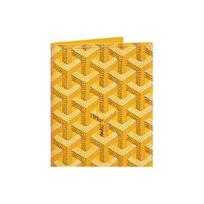 GOYARD Grenelle Y formos raštuotas kriauklių formos odinis kortelių dėklas ir paso krepšys mažo dydžio unisex geltonas Shopping Bag Set(Basic Set+Shopping Bag) geltona
