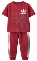 Komplektas mergaitei su marškinėliais ir kelnėmis „Adidas”, vyšnių spalvos