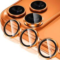 Metalinis Stiklinis Kameros Apsauginis Stikliukas iPhone 17Pro Max Air 16 15 14 17 Pro 17 ProMax 16 Plus Objektyvo Grūdinto Stiklo Žiedinis Dangtelis iPhone17 Pro Max Objektyvo Dėklas For iPhone 15Pro Max oranžinė