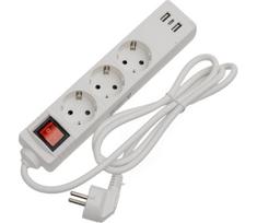 Ilginamasis laidas su jungikliu 3 lizdai+2xUSB-A+1xUSB-C 1,5m SCHUKO baltas