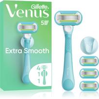 Gillette Venus Extra Smooth moteriškas skustuvas su dušo laikikliu + atsarginiai peiliukai 6 vnt.