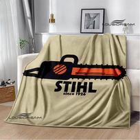3D „Stihl“ logotipas spausdintos antklodės pikniko antklodės Šilta flanelinė antklodė Minkšta ir patogi antklodė Namų lovos patalynė Gimtadienio dovana 75x90cm