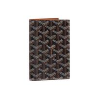 GOYARD Grenelle senas gėlių rašto kriauklės formos kišenė drobės ir odos kortelių laikiklis ir paso dėklas unisex juoda/ruda Shopping Bag Set(Basic Set+Shopping Bag) juoda