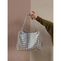 Odinė parašiuto pirkinių krepšio rankinė moteriška pintas rankinis peties crossbody daržovių krepšys didelis kelioninis mados trendas 21cm juoda