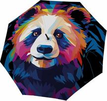 Doppler Skėtis ilgas automatinis Modern.Art, pandos raštas, daugiaspalvis