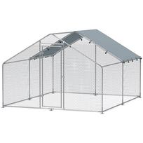Vištidė, didelė metalinė vištidė su vandeniui ir UV spinduliams atspariu dangčiu, narvas 10–15 vištoms, 3 x 3,4 x 1,9 m