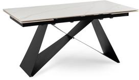 Stół VICTOR 160-240 cm Biały marmur/Czarny