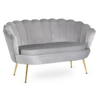 ZENDAYA dvivietė pilka „Shell Glamour“ sofa svetainei