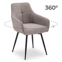 Minkštas besisukantis svetainės krėslas LARISA Cappuccino Modern