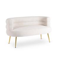 NANTES dvivietė sofa svetainei, kreminės/auksinės spalvos, moderni