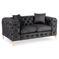 SORRENTO 2S dvivietė sofa, pilka, aksominė, modernus žavesys