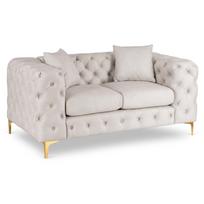 SORRENTO 2S dvivietė kreminės spalvos aksominė sofa, modernaus žavesio