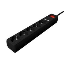 Gembird SPG5-U2-5-02 Elektrinė kištukinė juosta su USB įkrovikliu, 5 lizdai, 1.5 m, 2x USB, juoda