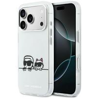 Karl Lagerfeld IML Karl & Choupette Peekaboo Logo MagSafe dėklas iPhone 17 Pro Max - Baltas