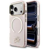 Karl Lagerfeld IML KL Script Logo MagSafe dėklas iPhone 17 Pro Max - Rožinis