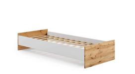 Lova Karo 193,6x37x94 cm, natūralios medžio / baltos spalvos