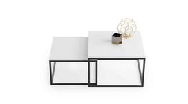Kavos staliukas Twin 70x70x42cm / 60x60x36 cm, juodos spalvos