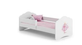 Vaikiška lova Fala su čiužiniu ir barjerine apsauga 164 cm x 85 cm x 63 cm, princesė