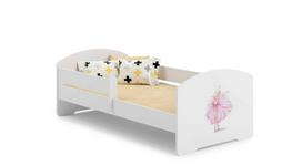 Vaikiška lova Luk su čiužiniu ir barjerine apsauga  144 cm x 77 cm x 56 cm, princesė