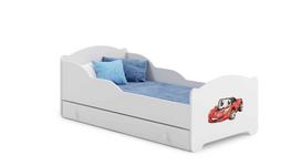 Vaikiška lova Michas su stalčiumi ir čiužiniu 144 cm x 75 cm x 63 cm, sportinis automobilis