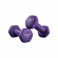 Hantelių rinkinys 2 x 1 kg, violetinės spalvos