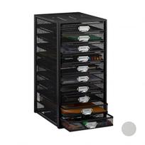 Dokumentų stalčius su 10 skyriais 55x27,5x35,5 cm., juodos spalvos