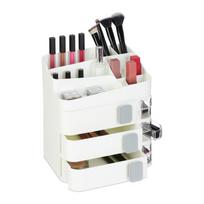 Makiažo organizatorius su stalčiais 27,5x26x21cm., baltos spalvos