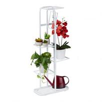 Gėlių stovas su 6 lentynomis 107x44x24cm., baltos spalvos