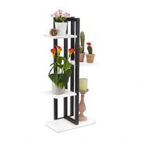 Gėlių stovas su 4 lentynomis 93x42,5x22,5cm., juodos/baltos spalvos