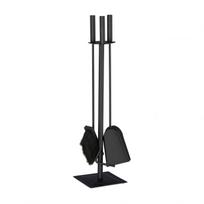 Rinkinys iš 3 židinio įrankių ir stovo 61x15x15cm., juodos spalvos