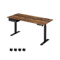 Elektrinis reguliuojamo aukščio rašomasis stalas 70x160x120cm., rudos/juodos spalvos