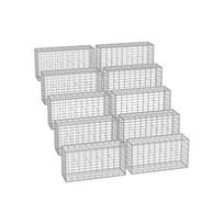 Rinkinys iš 10 gabionų 100x50x30cm., sidabrinės spalvos