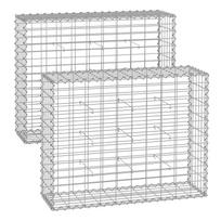 Rinkinys iš 2 gabionų 100x80x30cm., sidabrinės spalvos