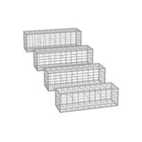 Rinkinys iš 4 gabionų 100x30x30cm., sidabrinės spalvos