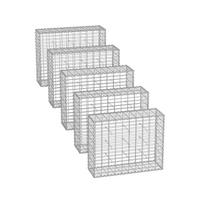 Rinkinys iš 5 gabionų 100x80x30cm., sidabrinės spalvos