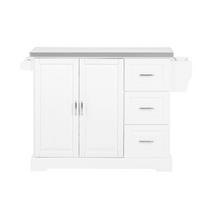 Virtuvės sala 130x71x91cm., baltos/sidabrinės spalvos FKW41-ST
