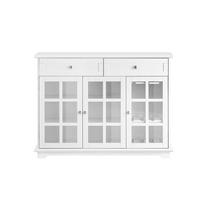 Bufetas 119x40x90cm., baltos/sidabrinės spalvos FSB77-W