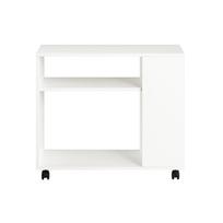 Šoninis staliukas ant ratukų 70x35x60cm., baltos/juodos spalvos FBT34-W